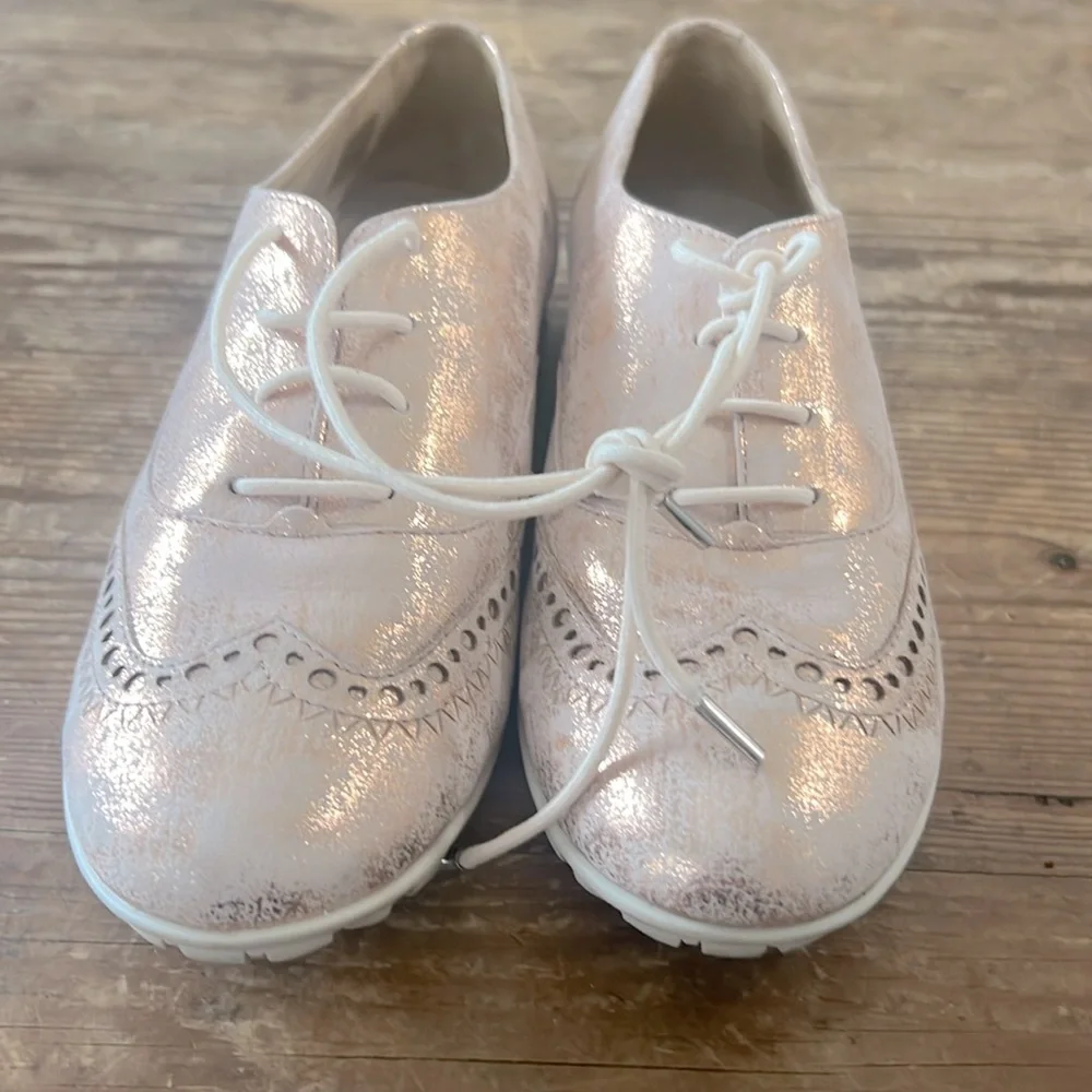 MARC JOSEPH Rose Golf Metalic NYC  Golf Shoe Flats Leather Loafers - Picture 2 of 5